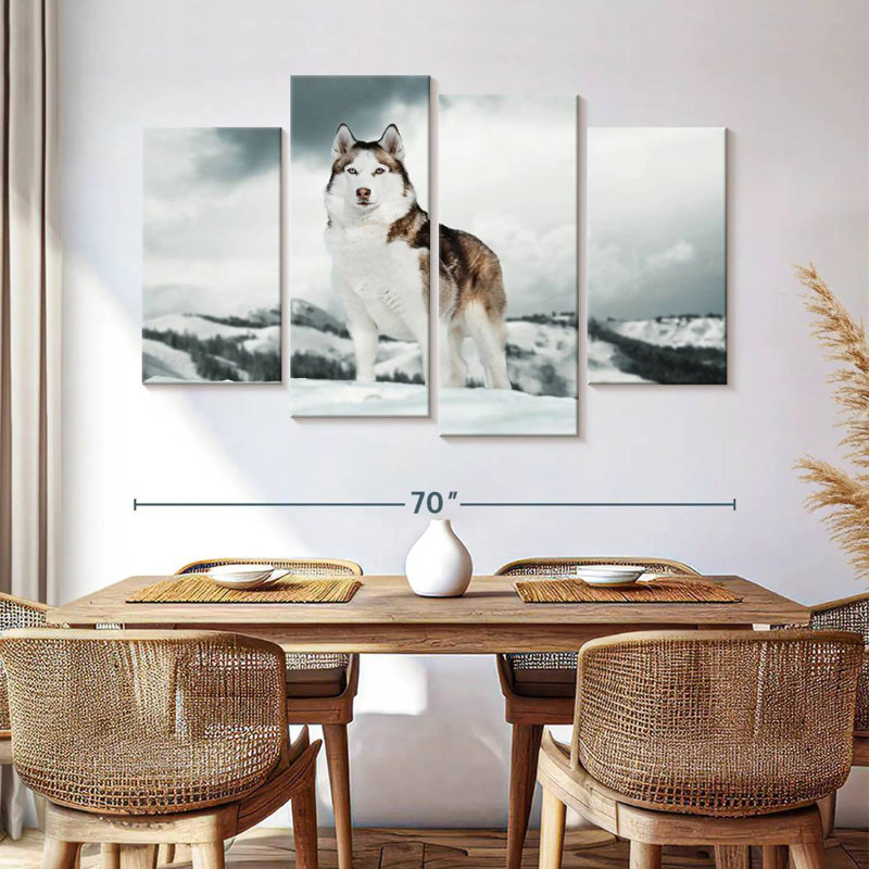 Husky sibérien majestueux Brampt, H 42 po x l 68 po