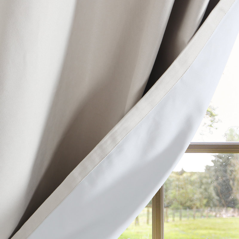 Huseman Soft Cotton Feel Twill 100% Blackout Curtain Pair（2 panels), 52" W x 96" L, Natural