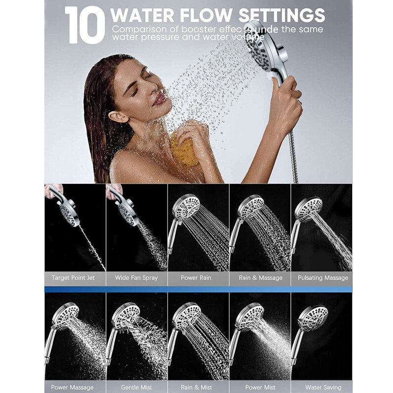 Handheld Shower Set 10Function Large Cover Range