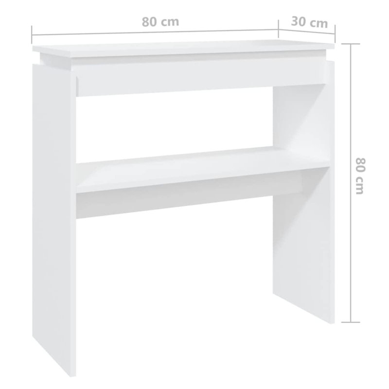 80cm Console Table, White