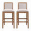 Ensemble de 2 tabourets de bar, structure en bois d'hévéa, coussin en tissu éponge et tabourets de bar rembourrés-905186848
