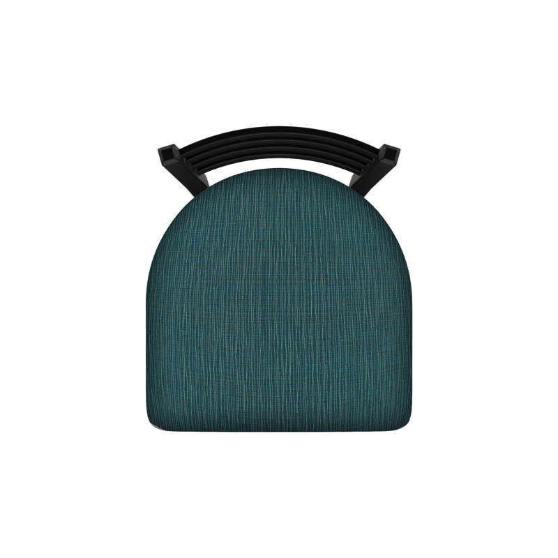 400 Jackie Chair, Black Wrinkle, Fabric-Graph Tidal