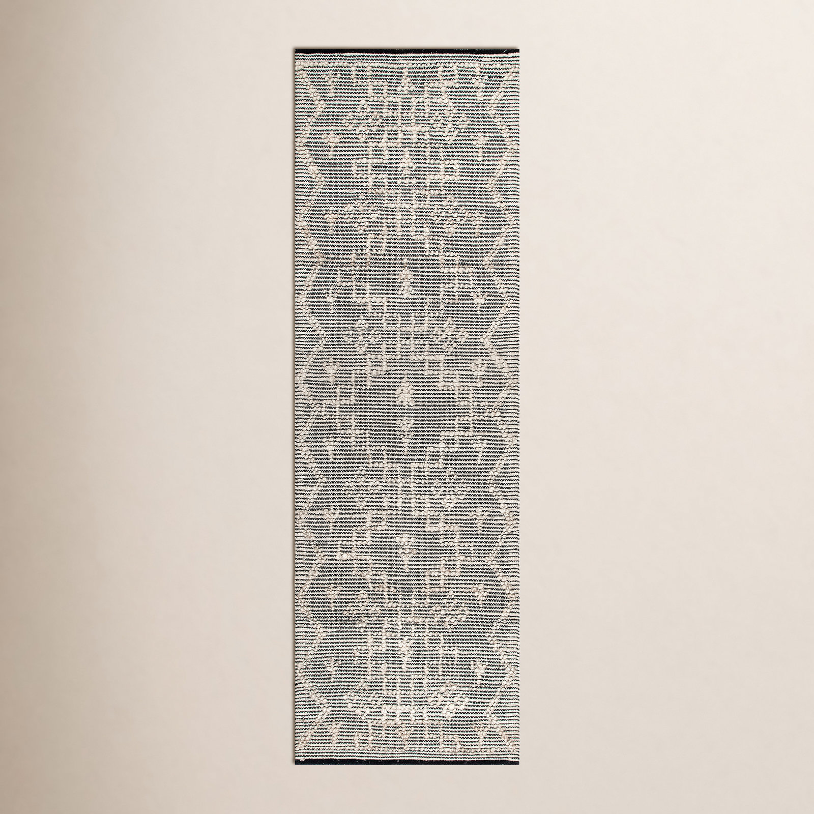 Beige Hand-Woven Moroccan Jute Rug, Runner 2'6" x 6'