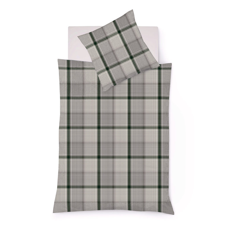 Flannel Duvet Cover Set, Grey, Single - 1 Pillowcase (80 x 80 cm)