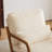 Lemley Mid Century Solid Wood Accent Chair Upholstered Armchair with an Extra Pillow-2022048562
