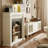Beige Solid Wood Freestanding Fireplace