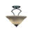 Zilo Semi-Flush 2-Bulbs Shown In Dark Granite Finish With 12" Cayenne Linen Glass-32415729-32415728