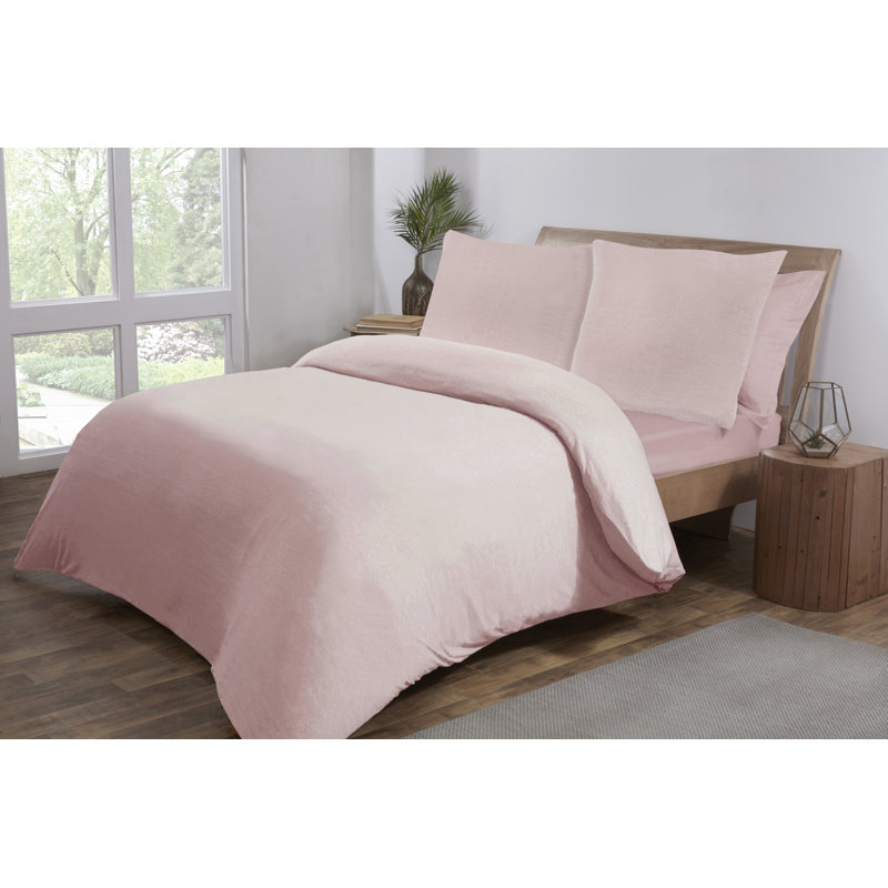Atvars Striped Duvet Cover Set with Pillowcases, Single - 1 Pillowcase (80 x 80 cm), Pink