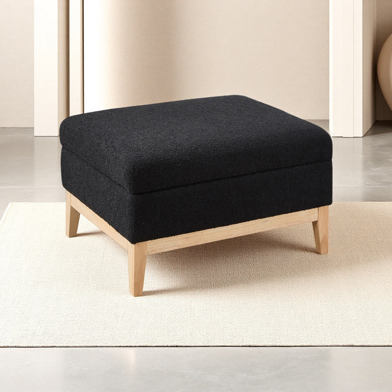Table basse 34 po avec repose-pieds Boucle, siège réversible, rangement, Brun clair, Noir