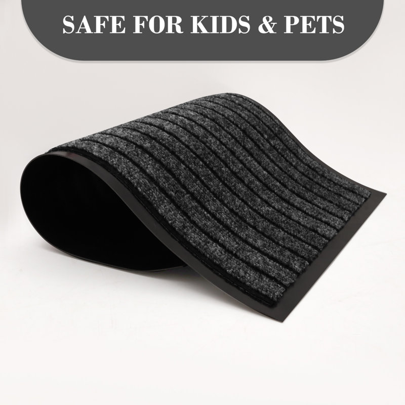 Jiyeon Heavy Duty Rubber Barrier Mat Non Slip Indoor/ Outdoor Door Mats Hallway Runner Rug Kitchen Rugs, Rectangle 80 x 150cm