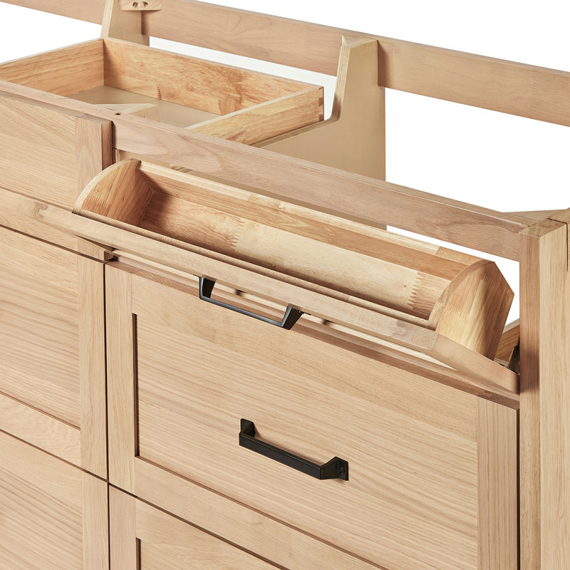 ARIEL Monroe 73 Double Sink Bathroom Vanity with Pure Quartz Top, Oak