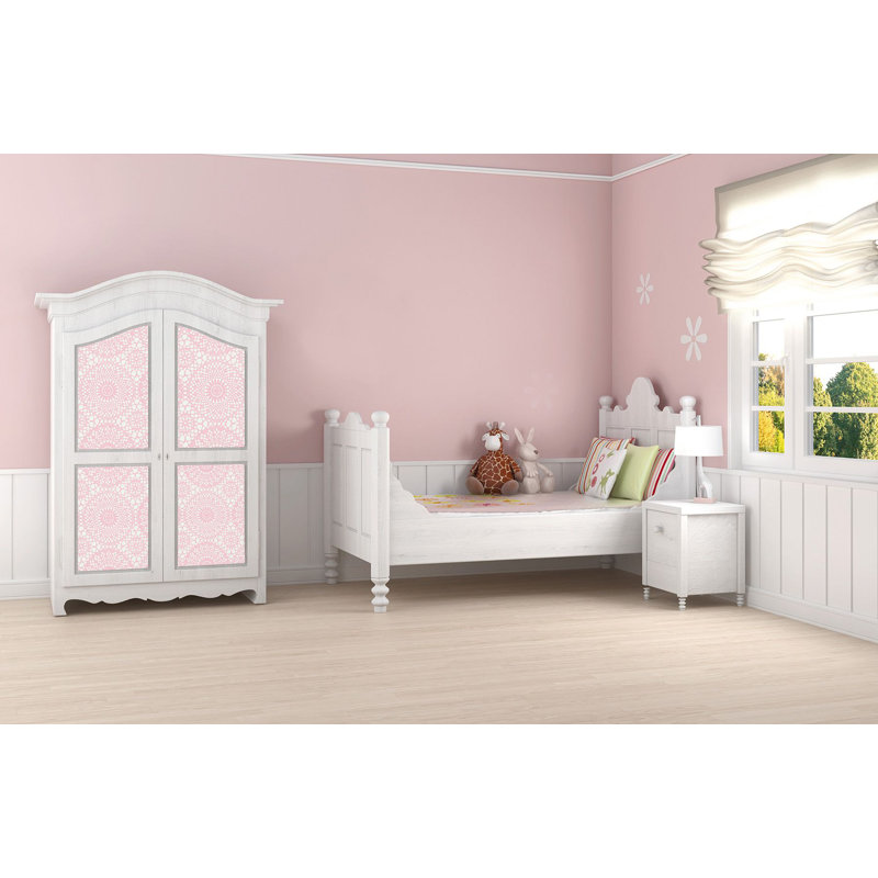 Décalcomanie murale contour rose