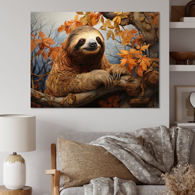 «Sloth on Branch Serenity I», reproduction sur toile, H 12 po x l 20 po x P 1 po, Toile tendue