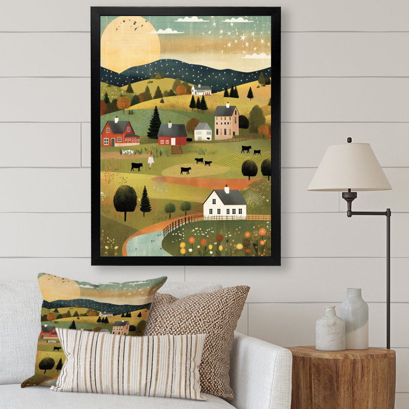Country Vistas sur impression sur toile, H 40 po x l 30 po x P 1,5 po, Cadre simple noir