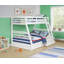 Twin Over Full Solid Wood Bunk Bed with Storage, White-49952463