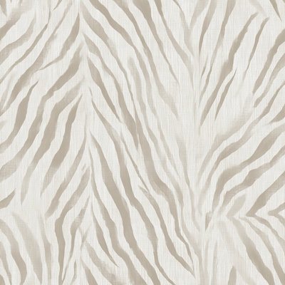 Zebra Print Wallpaper Animal Stripe Taupe And Ivory Removable Wall Decor