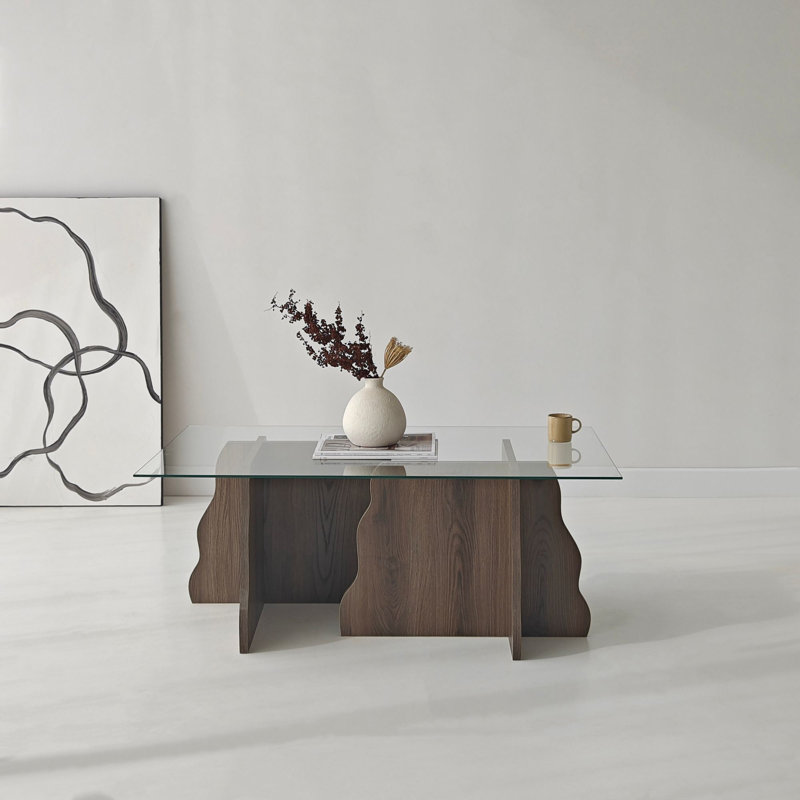 Table basse, Noyer, Transparent