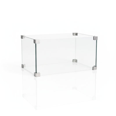 Verre carré de 30 po convenant aux brûleurs de foyer, formation tempérée, protection contre le vent, fonctionnement constant de la flamme, conception transparente d'inspiration moderne pour décorer n'importe quel espace, configuration