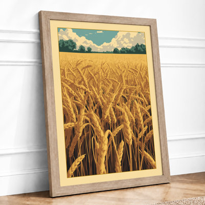 Golden Wheat Field Rustic - Framed Print