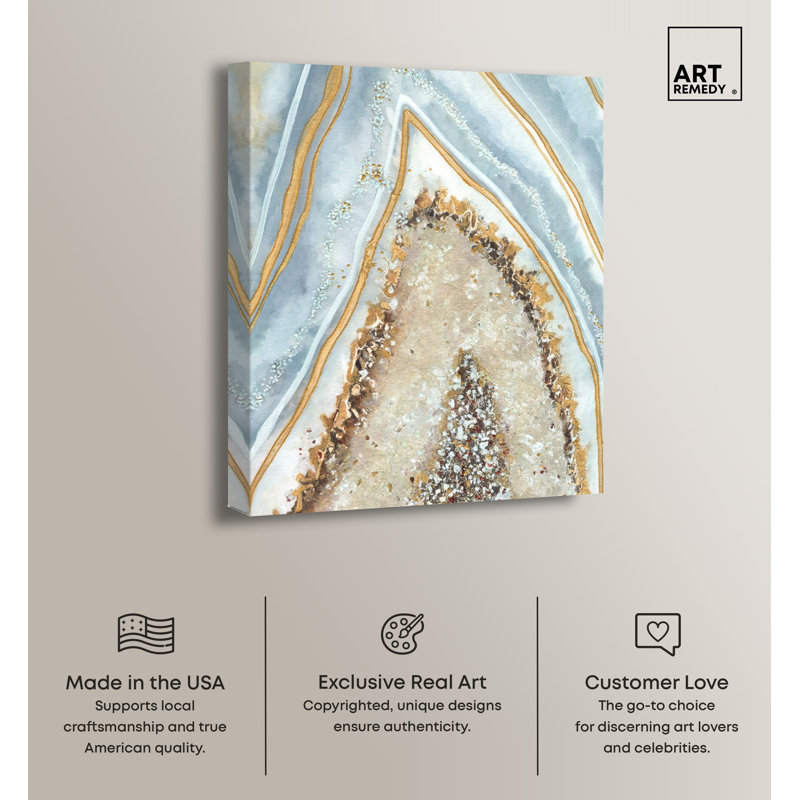 Gallery Wrapped Abstract Geode Canvas Wall Art, 16" x 20"