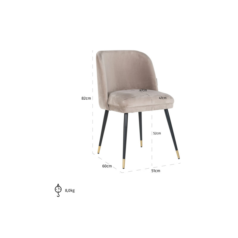 Alicia Upholstered Dining Chair, Brown