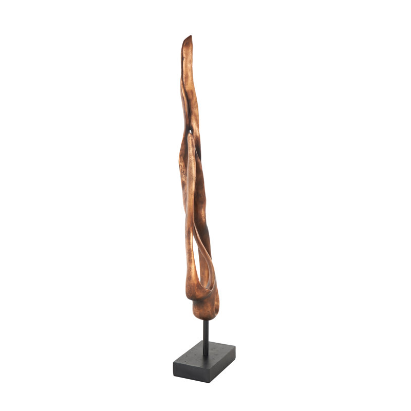 Cole And Grey Polystone Abstract Abstract Decorative Sculpture With Rectangle Black Base