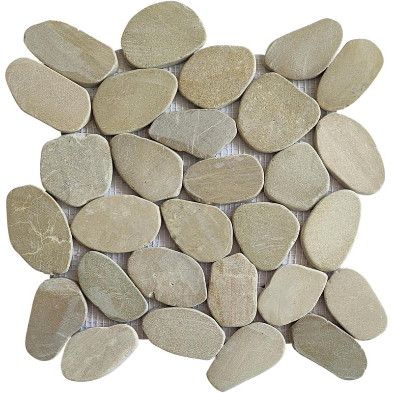 CNK Tile Java Tan XL Sliced Pebble Tiles