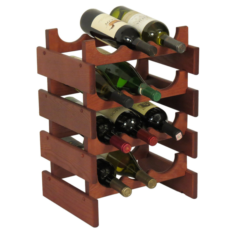 Support à vin Geis, H 19,125 po x l 14 po x P 10,75 po, Acajou