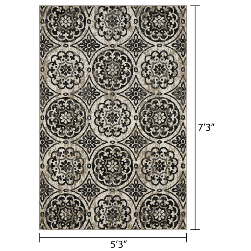 Ginerva Performance Geometric Indoor Rug, Rectangle 5'3" x 7'3"