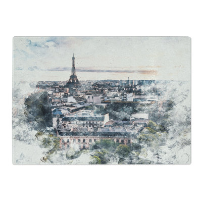 Tempered Glass Eiffel Tower and the Paris Skyline Chopping Board