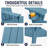 Modern Adirondack Chairs Set of 2 with Cup Holders All Weather HIPS Outdoor Chairs with Wide Armrests Oversized Plastic Patio Lounge for Lawn, Patio and Pool, Blue-802635852