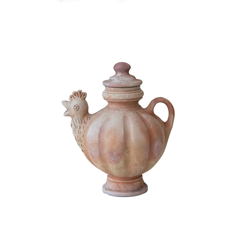 3.5 Quart Handmade Terra-Cotta Chicken Teapot
