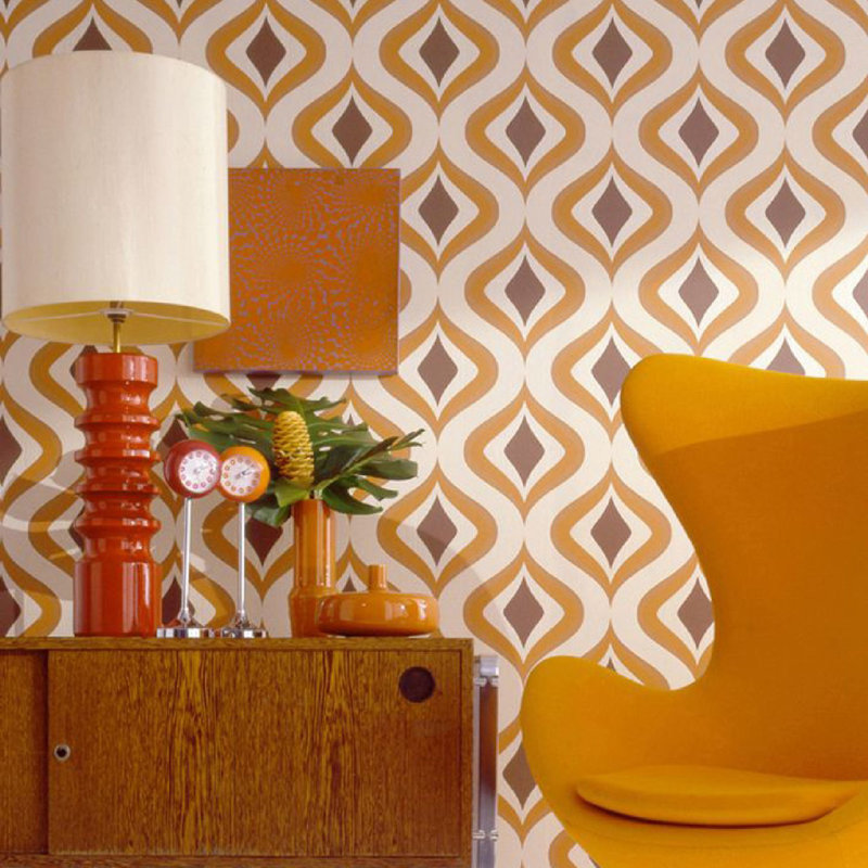 Poise 10m L x 52cm W Roll Wallpaper, Brown