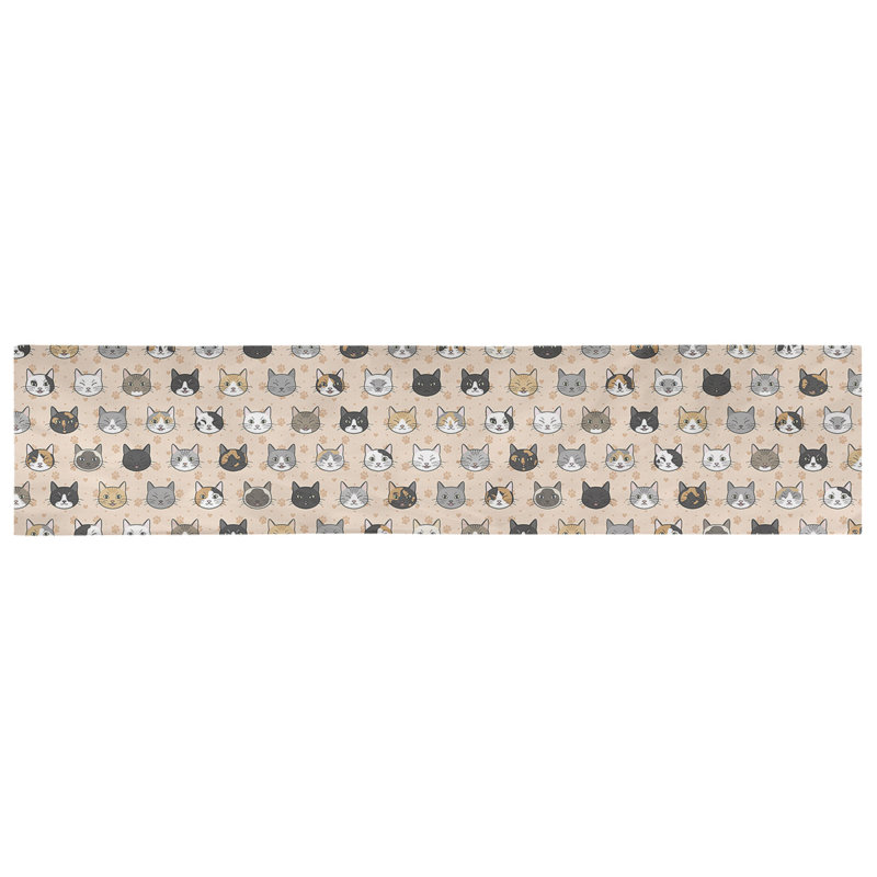 Chemin de table géométrique avicia, 72 po x 16 po, Orange, Polyester