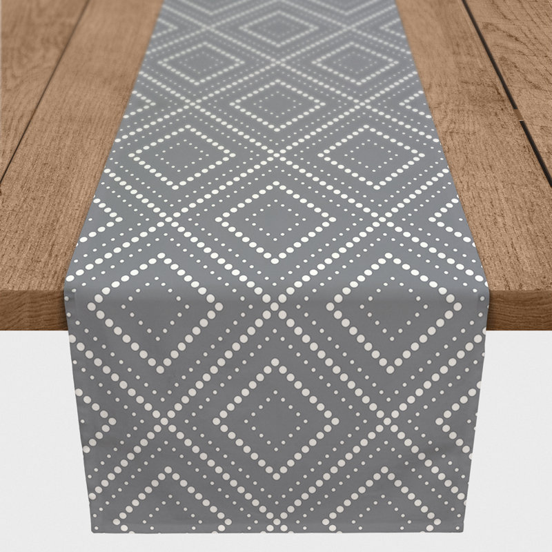 Chemin de table Auric, 90 po x 16 po, gris
