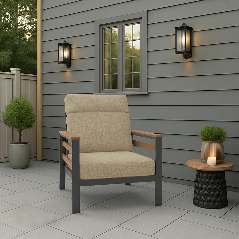 Indoor/Outdoor Deep Seating Sunbrella Cushion, Spectrum Mushroom