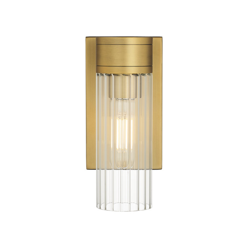 Applique murale 11 po Empire, Laiton brossé, Transparent, H 9,5 po x l 5,5 po x P 3,13 po