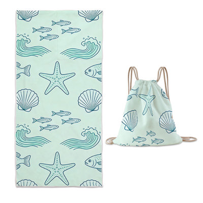 Sac à serviettes de plage intégré - Serviette de plage portable