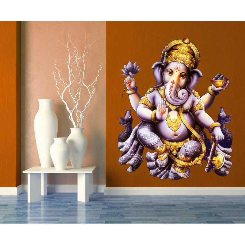 Adhésif mural Namaste éléphant yoga Ganesha, H 10 po x l 12 po