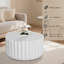  28‘’ Round Petal Shape Coffee Table,White-1877192164