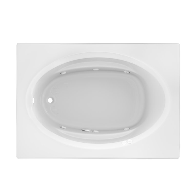 SIGNATURE® Oval in Rectangle 6042 Drop-In Whirlpool LH/RBM Oyster, Left, White, Yes
