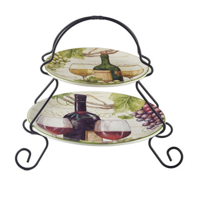 Meadow Brook Vineyard 2-Tier Server (7" And 9" Plate)