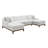 Ivory Chenille Sectional Sofa W/4 Pillows