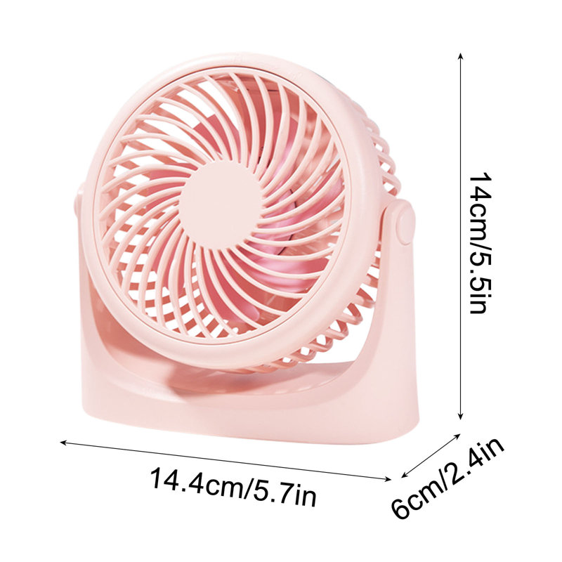 Petit ventilateur portatif USB multifonctionnel Kondieu, Pink