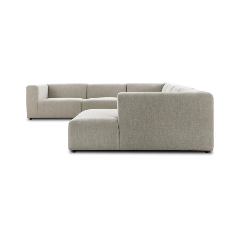 Lawndale Sectional, Napa Sandstone Polyester, Right Hand Facing