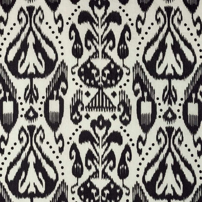 Tissu ikat brodé Kiva, Corbeau