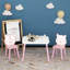 Ensemble de table et de chaises pour enfants, bureau pour tout-petits en bois 3 pièces avec dossier animal, table d'activités pour le dessin, l'apprentissage, la salle de jeux ou la chambre de bébé (rose et blanc)