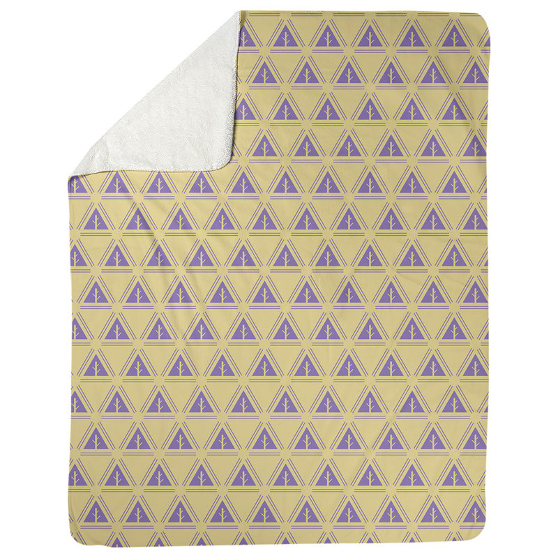 Couverture polaire minimal trees, l 50 po x L 60 po, Jaune / Mauve