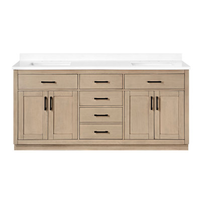 OVE Decors Bailey 72" Double Bathroom Vanity Set with Premium Countertop