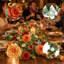 Paquet de 2 guirlandes de roses orange et d'eucalyptus, fausses vignes en soie de 5,9 pi avec papillons 3D, décoration arche de mariage